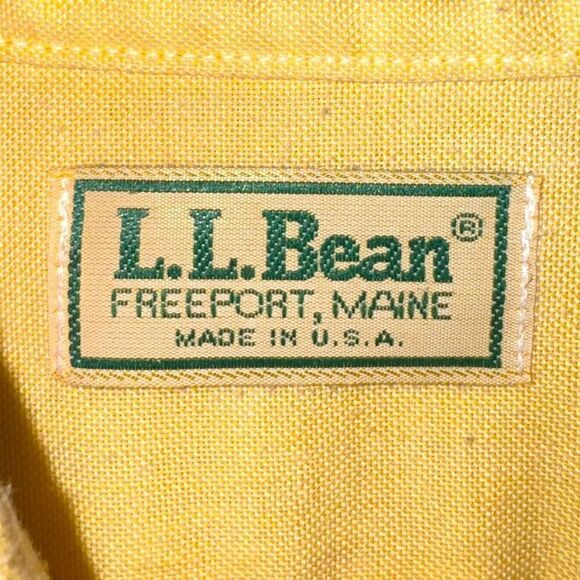L.L. Bean Yellow Made in USA Oxford Button Down Shirt M - Picture 2 of 8